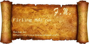 Firling Mína névjegykártya